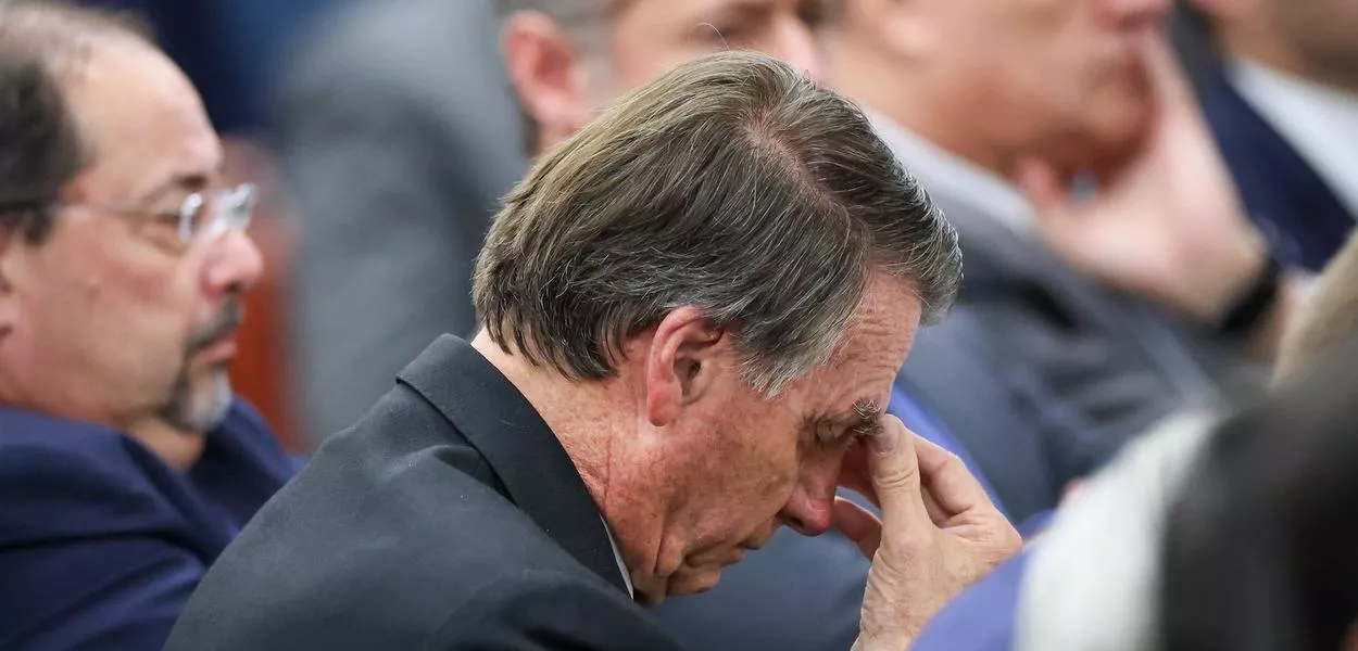 Jair Bolsonaro durante interrogatório no STF (Foto: Gustavo Moreno/STF)